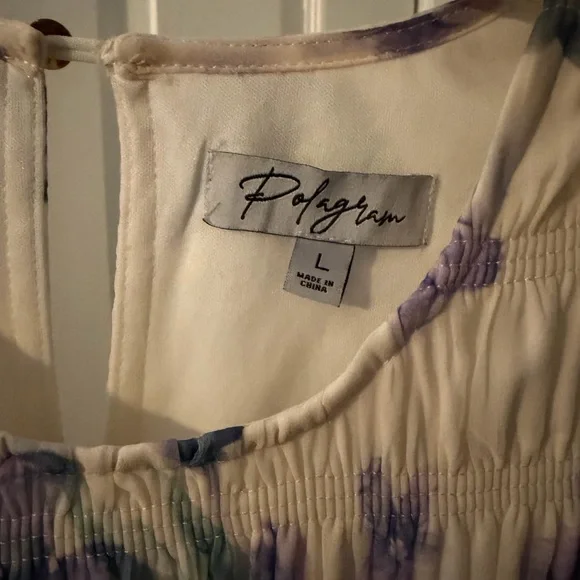 Polagram Floral Midi Dress in Cream and Purple - Picture 4 of 4